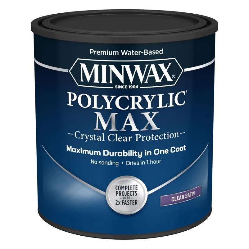 Premium Water‑based Polycrylic Satin Clear Finish – 1 qt